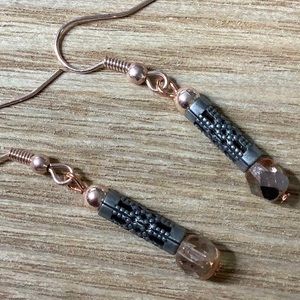 Gunmetal & Rose Gold Earrings.